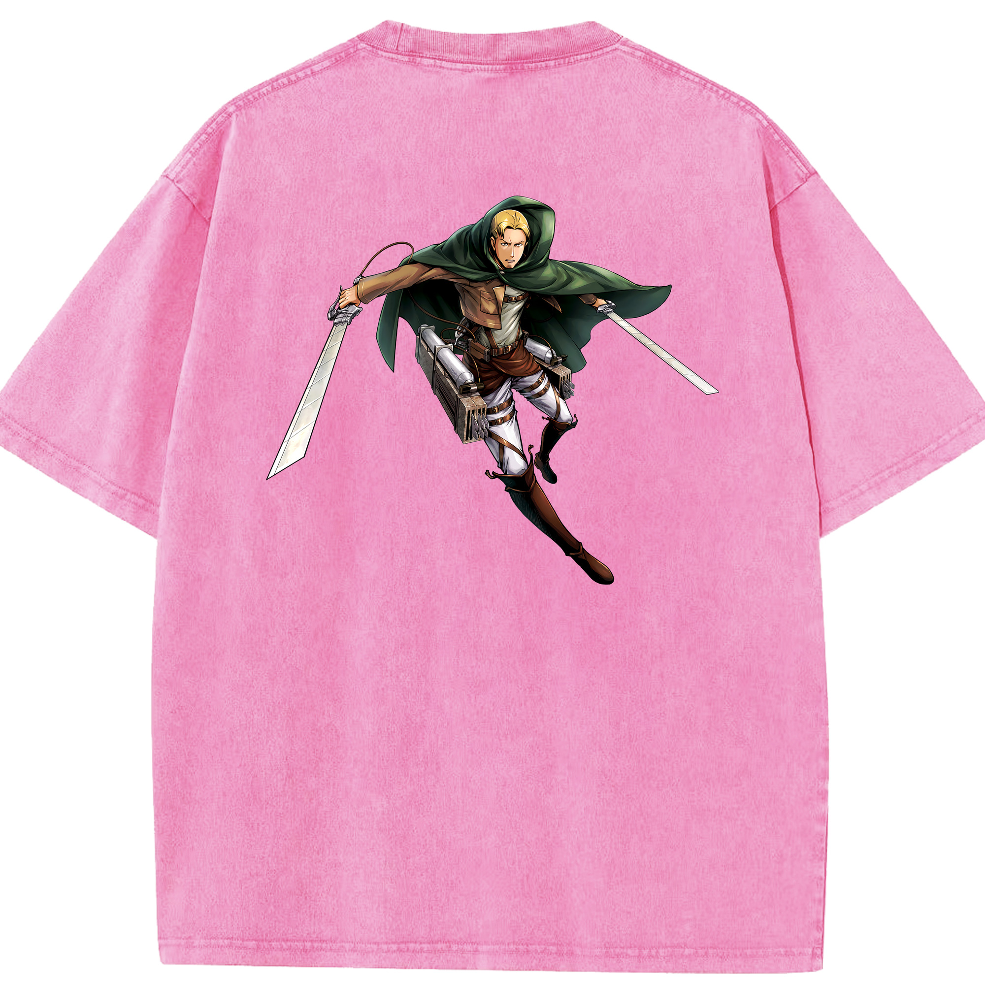 （画像用） 進撃の巨人 Attack on Titan 綿100% ヴィンテージ風 半袖Tシャツ（背面プリント）